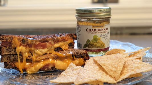 Sandwich Au Fromage Grille' du Chardonnay. Wine Jelly by Berkshire Grain.
