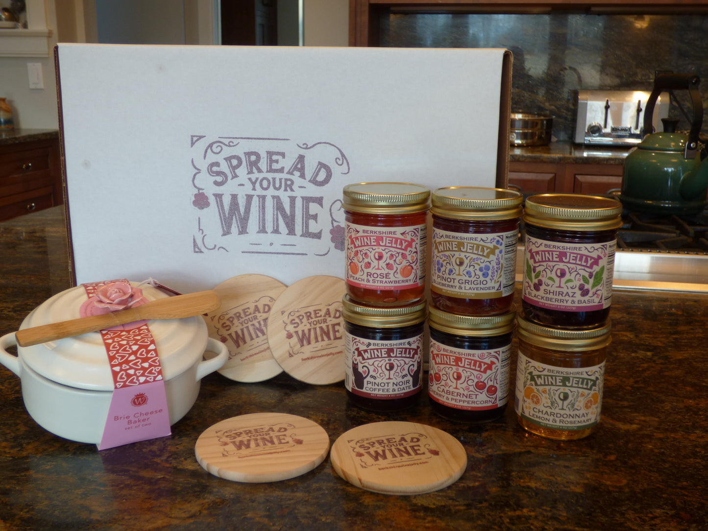 Brie Baker and Wine Jelly Assortment