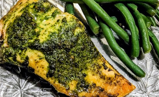 Basil Chardonnay Pesto made with Berkshire Chardonnay with Lemon & Rosemary Wine Jelly